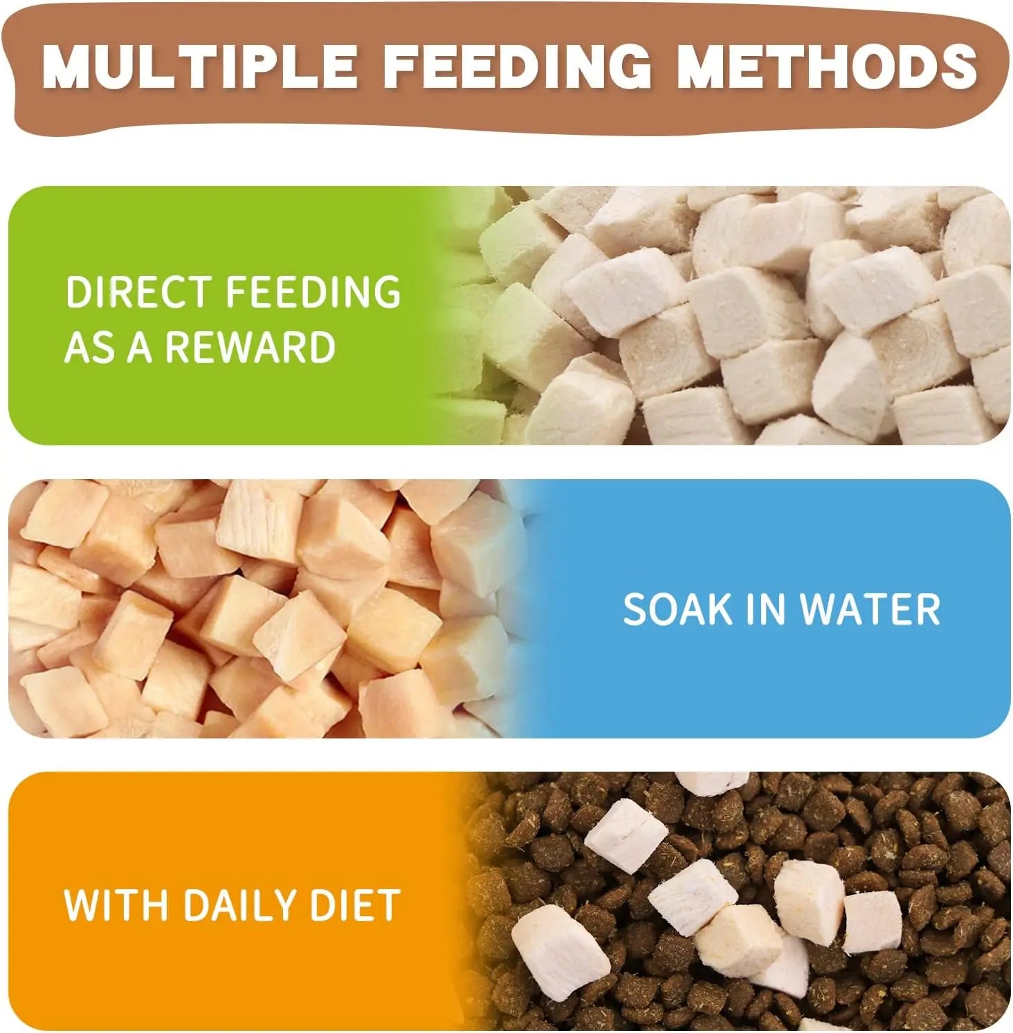 Freeze-Dried Chicken Treats for Dogs & Cats, Single-Ingredient High-Protein Pet Snacks, Natural Training Rewards, 10oz