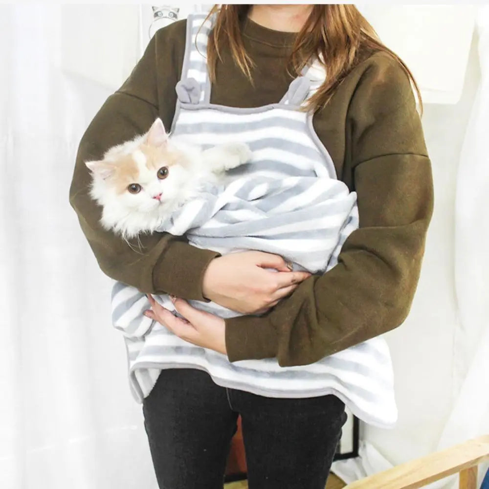 Ferret Sling Carrier - Fleece Small Pet Carrier Bag Soft Breathable Hands Free Shoulder Front Chest Apron Bonding Pouch Accompan