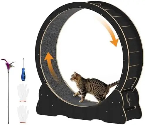 Extra-Large Silent Indoor Cat Exercise Wheel with Removable Carpet, 46 for Feline Fitness & Fun