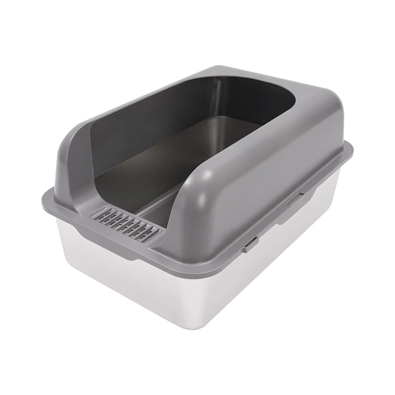 Stainless Steel Cat Litter Box with Protective Shovel Placed in Living Room, Hallway, Bedroom, Pet Store