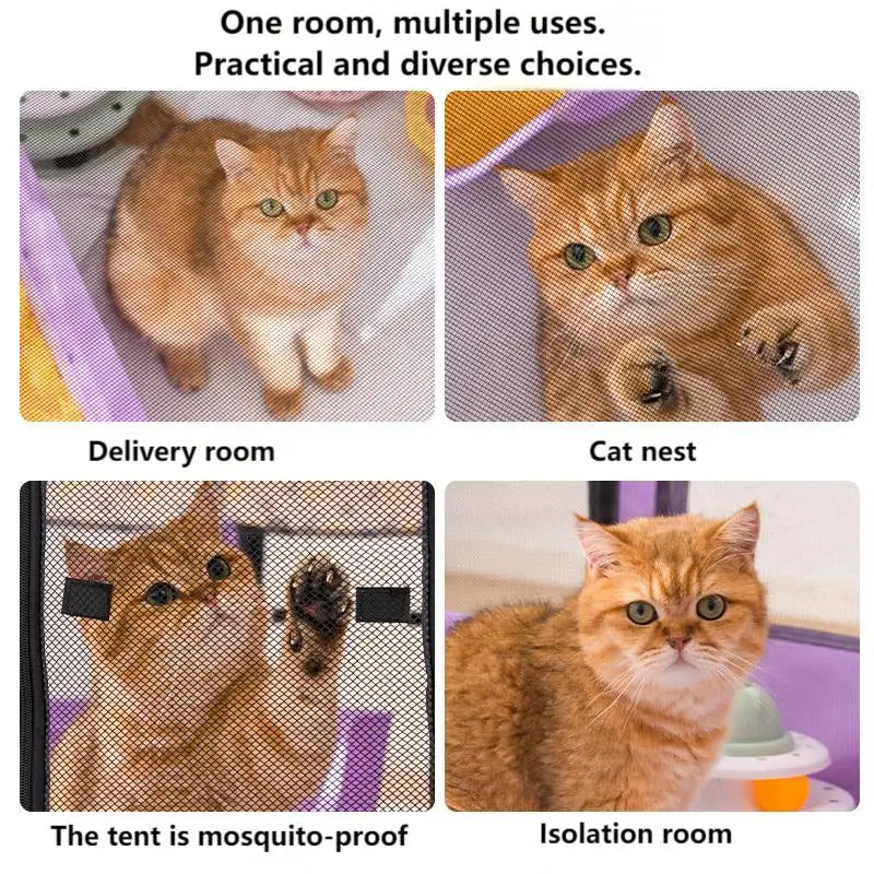 Foldable Mesh Ventilated Circular Cat Nest Outdoor/Indoor for both Dogs and Cats Extra-large and Comfortable Cat Birthing House