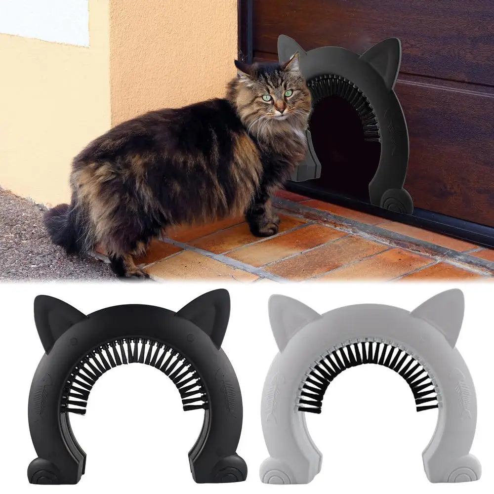 Pet Cat Dog Door Hole Access Direction Controllable Toy For Pet Training Dog Cats Kitten ABS Pet Gate Door Kit with Clean Brush