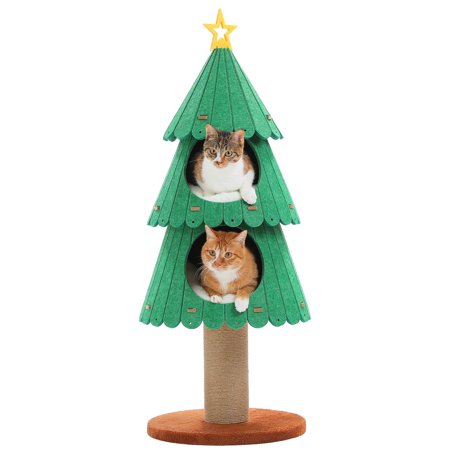 Christmas Cat Tree for Indoor Cats Cute Cat Tower with Cozy Condos Multi-Cat Climbing Furniture Large Cat Bed House Cat Toys