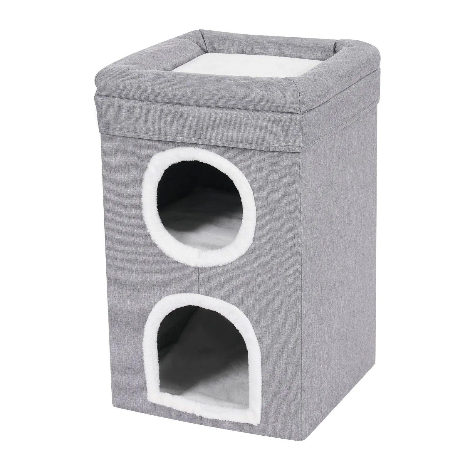 Cat House, Indoor Cat Bed, Cute Modern Cat Apartment, Folding Cat Nest - Grey，for Home Use, Pet Shop