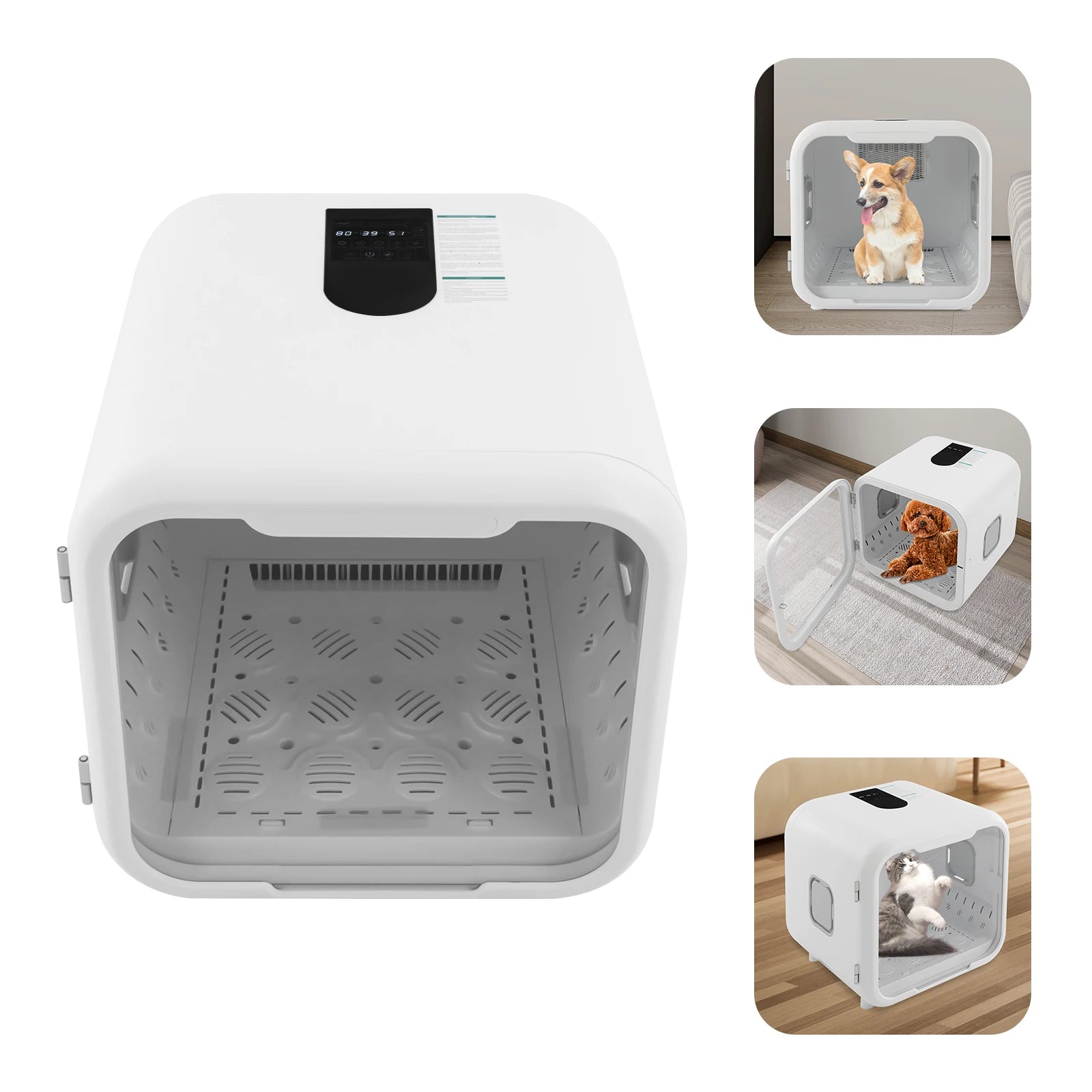 800W Pet Dryer Box Pet Grooming Hair Dryer Pet Force Dryer for Pet Hair Drying and Sanitizing Sterilization for 2-3 Cats