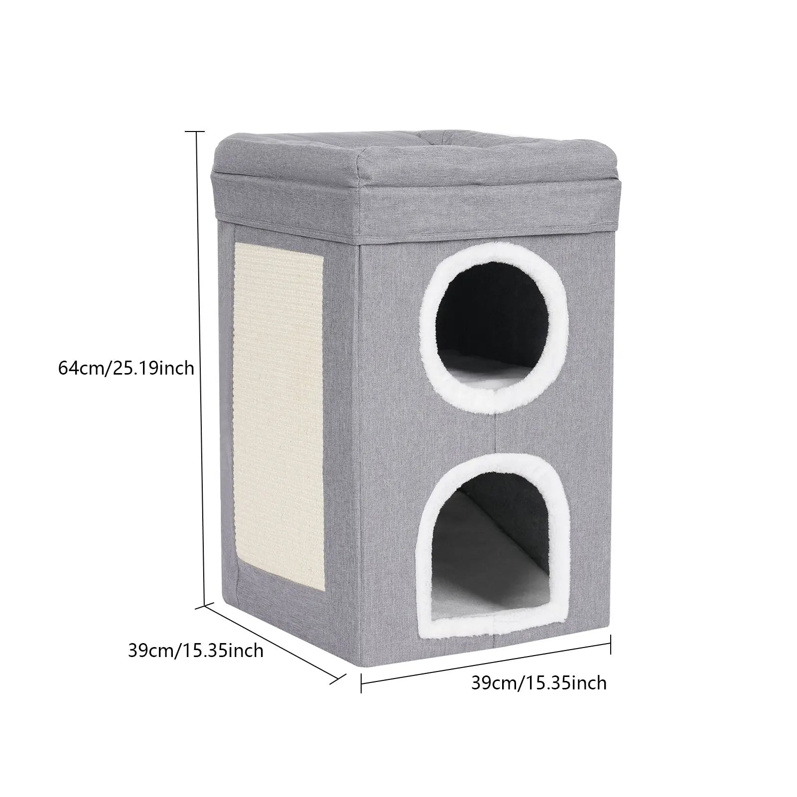 Cat House, Indoor Cat Bed, Cute Modern Cat Apartment, Folding Cat Nest - Grey，for Home Use, Pet Shop