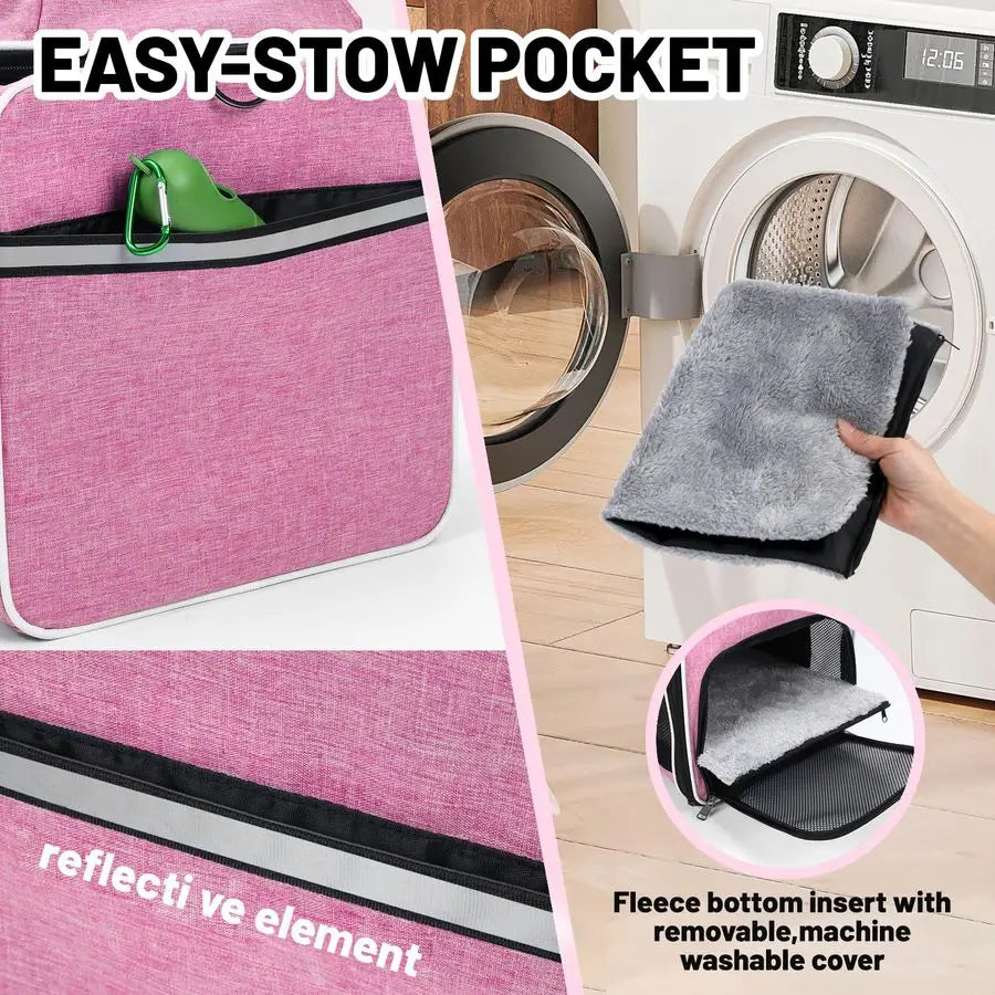 Cat Carrier 18x11x11, United Delta American Airline Approved Dog Travel Carrier, SoftSided Pet Carry Bag UnderSeat in Cabin, Pup