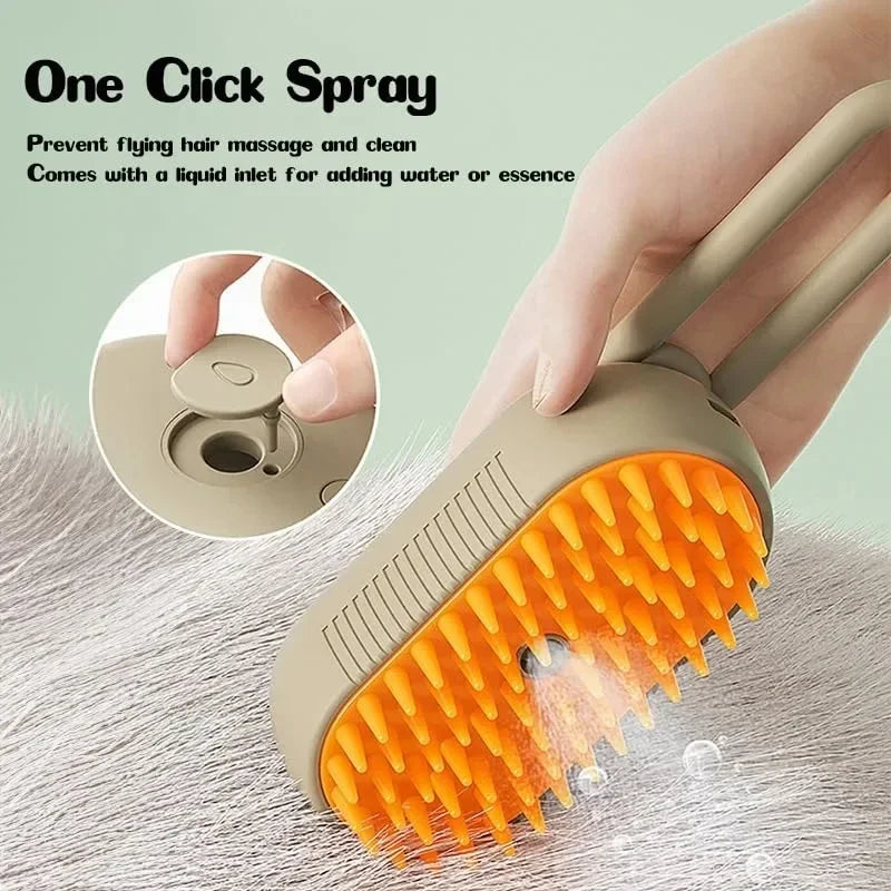 Pet Steam Brush Cat Dog Cleaning Steamy Spray Massage Beauty Comb 3 in 1 Hair Removal Grooming Supplies Pets Accessories