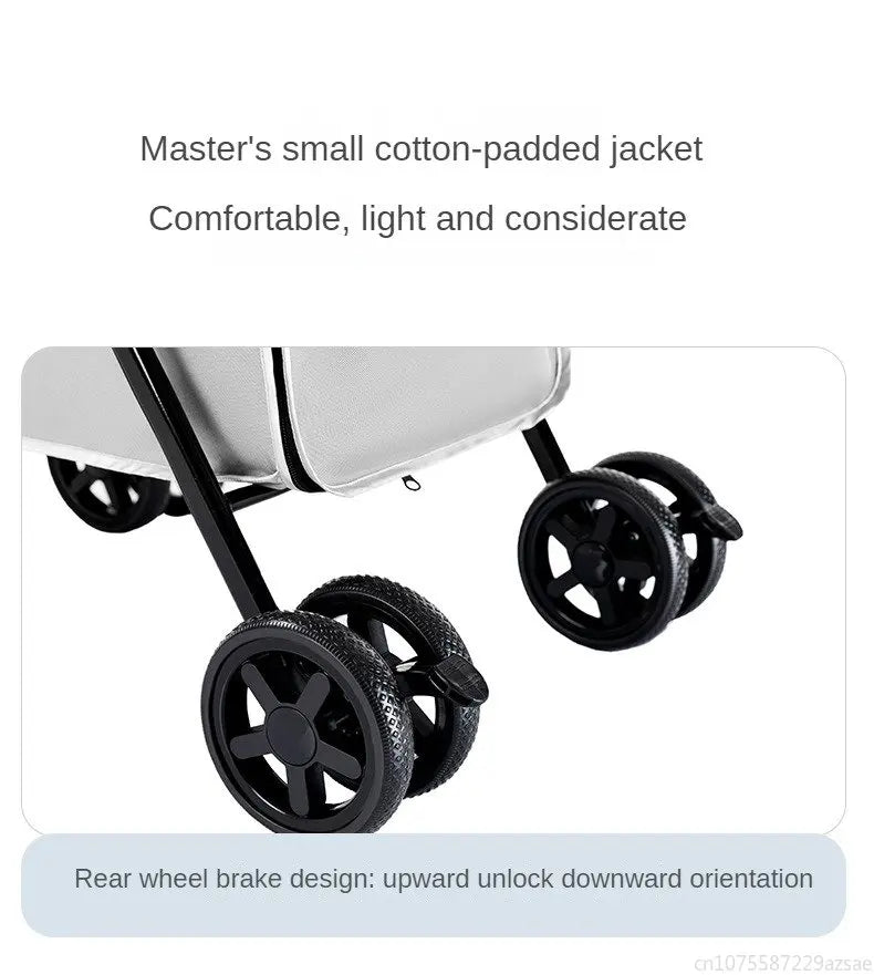 New Pet Stroller Double Layer Suitable for Two Pet Cats Dogs Foldable Cart Breathable Dog Stroller Pet Trolley carry on case