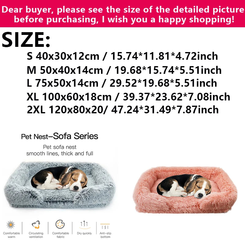 Thickened orthopedic dog bed for large dogs - egg sponge, easy to remove and wash plush cover, durable pet furniture,
