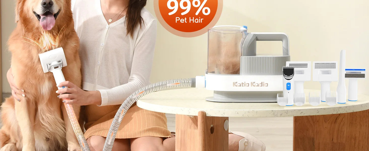 Pet Grooming Kit,5in1 Dog Grooming Kit with 2 Suction Mode,Low Noise Dog Hair Remover,Dog Vacuums for Hair Cleaning for Shedding