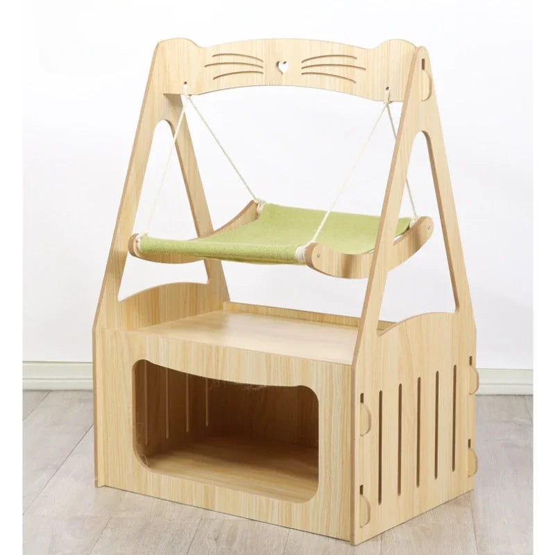 Multifunctional Luxury Cat Villa Double-story Pet House Four-season Universal Cat Nest Cat Hammock Pet Toys Pet Supplies