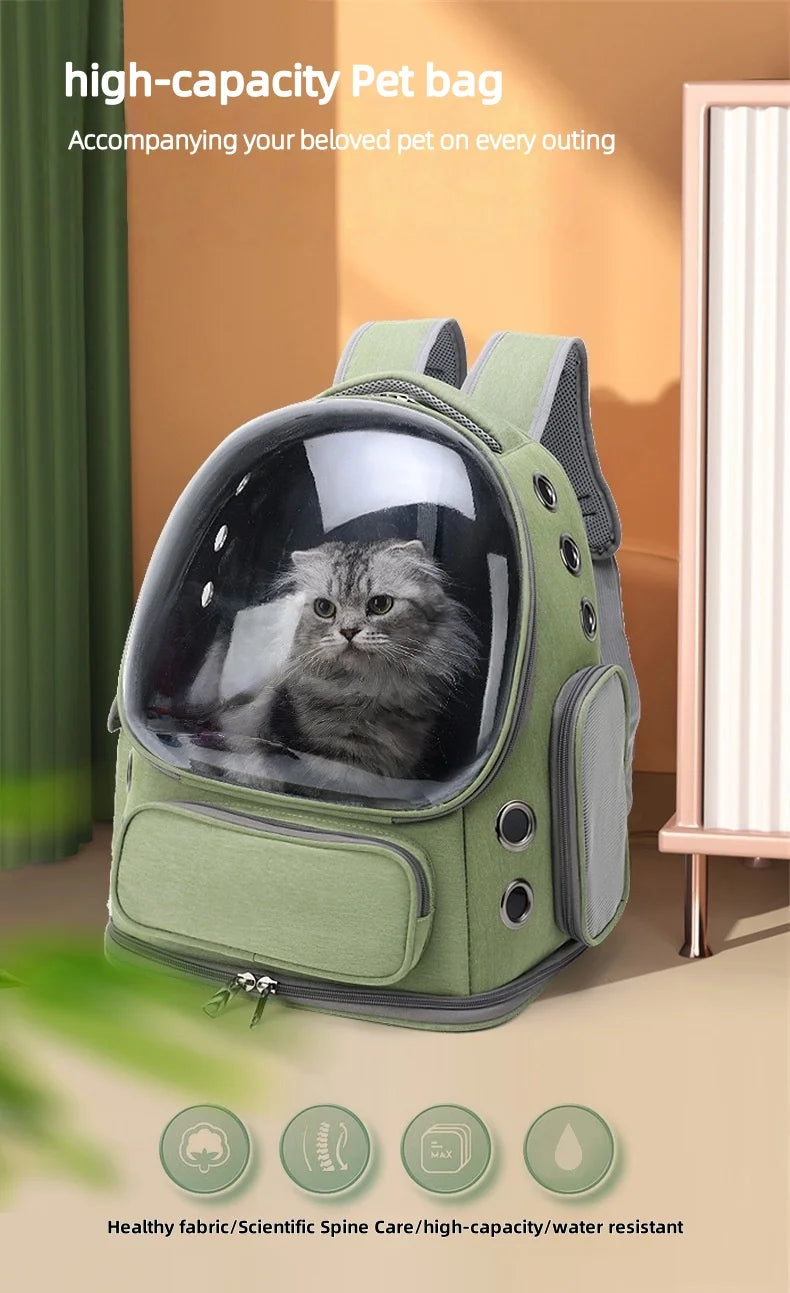 Transparent Pet Carrier Backpack Ideal Cat Accessories Outdoor Pet Shoulder Bag Breathable Pet Supplies With Ample Ventilation