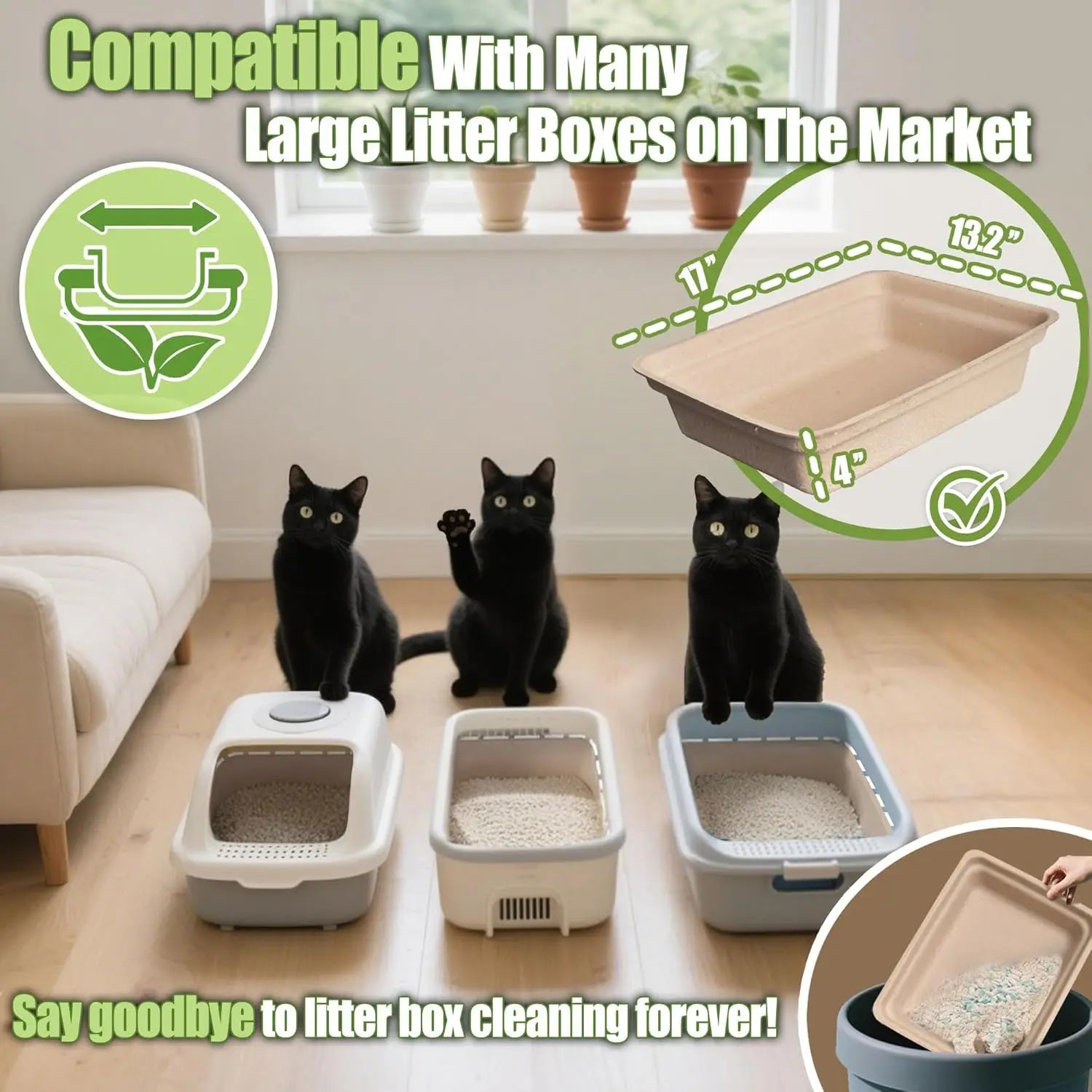 Large Disposable Cat Litter Boxes 4/6/8-Pack Leak-Proof for Indoor Travel Use Standalone or as Liner