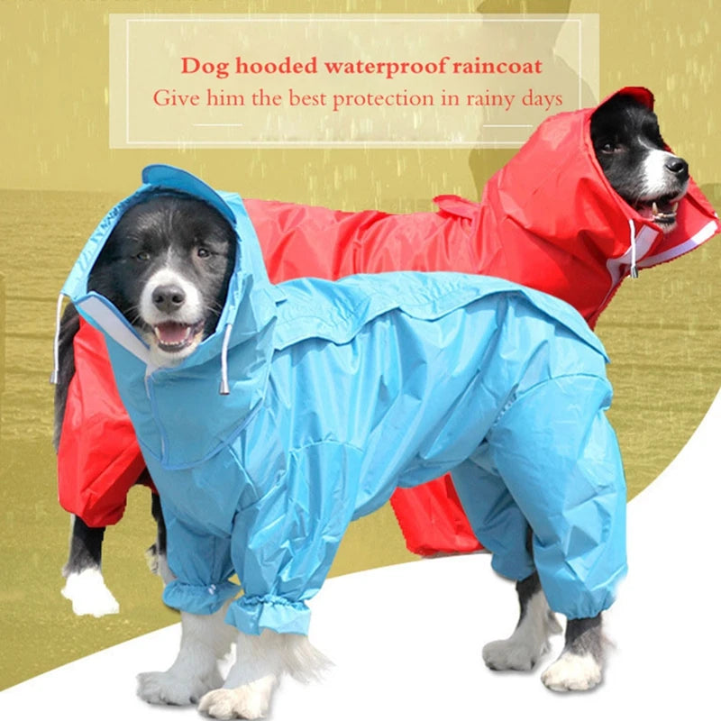 Pet Large Dog Raincoat Outdoor Waterproof Clothes Hooded Jumpsuit Cloak For Small Big Dogs Overalls Rain Coat Labrador