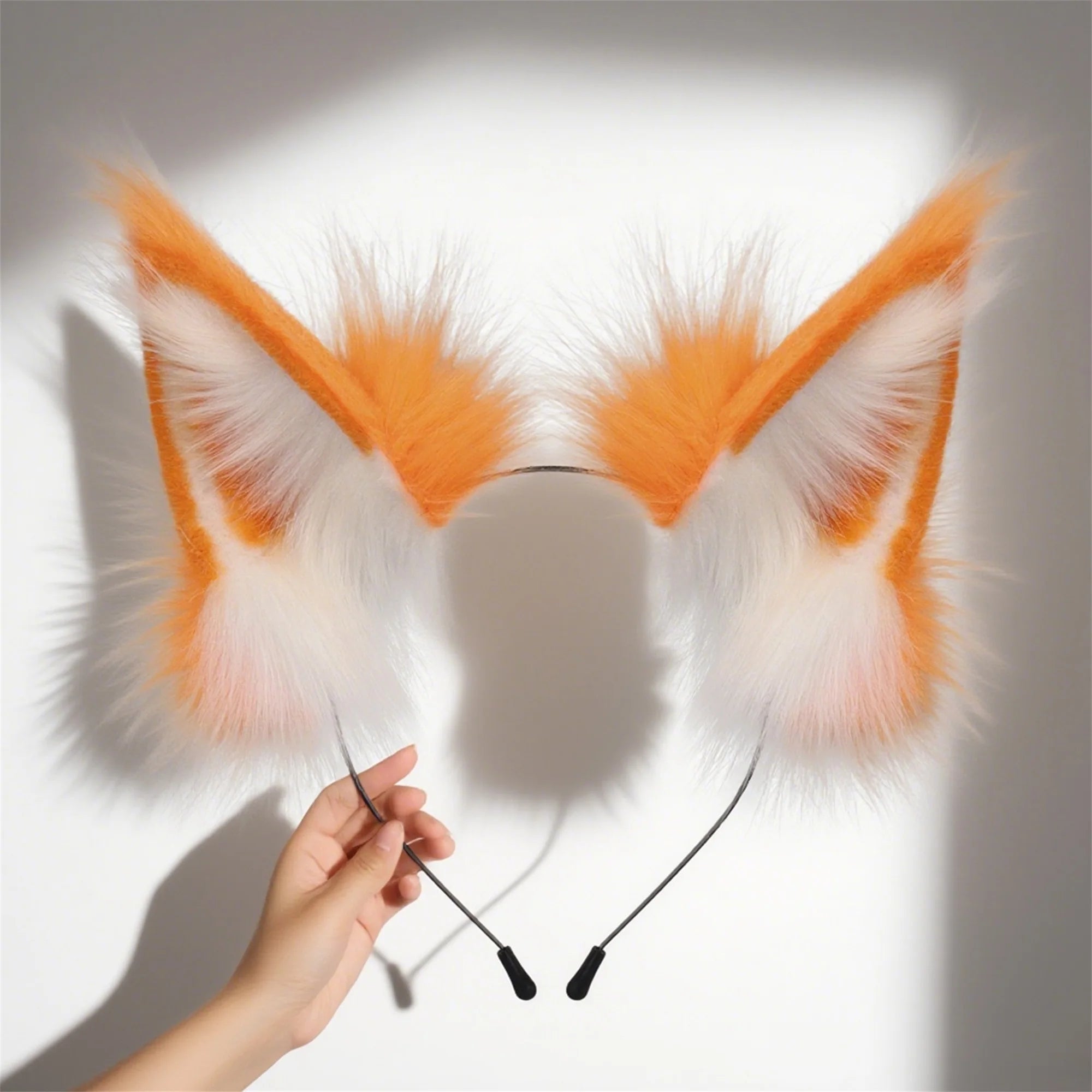 Black Cat Ears Headband Furry Animal Costume Hair Accessories for Halloween Party Cosplay Dress Up Fun