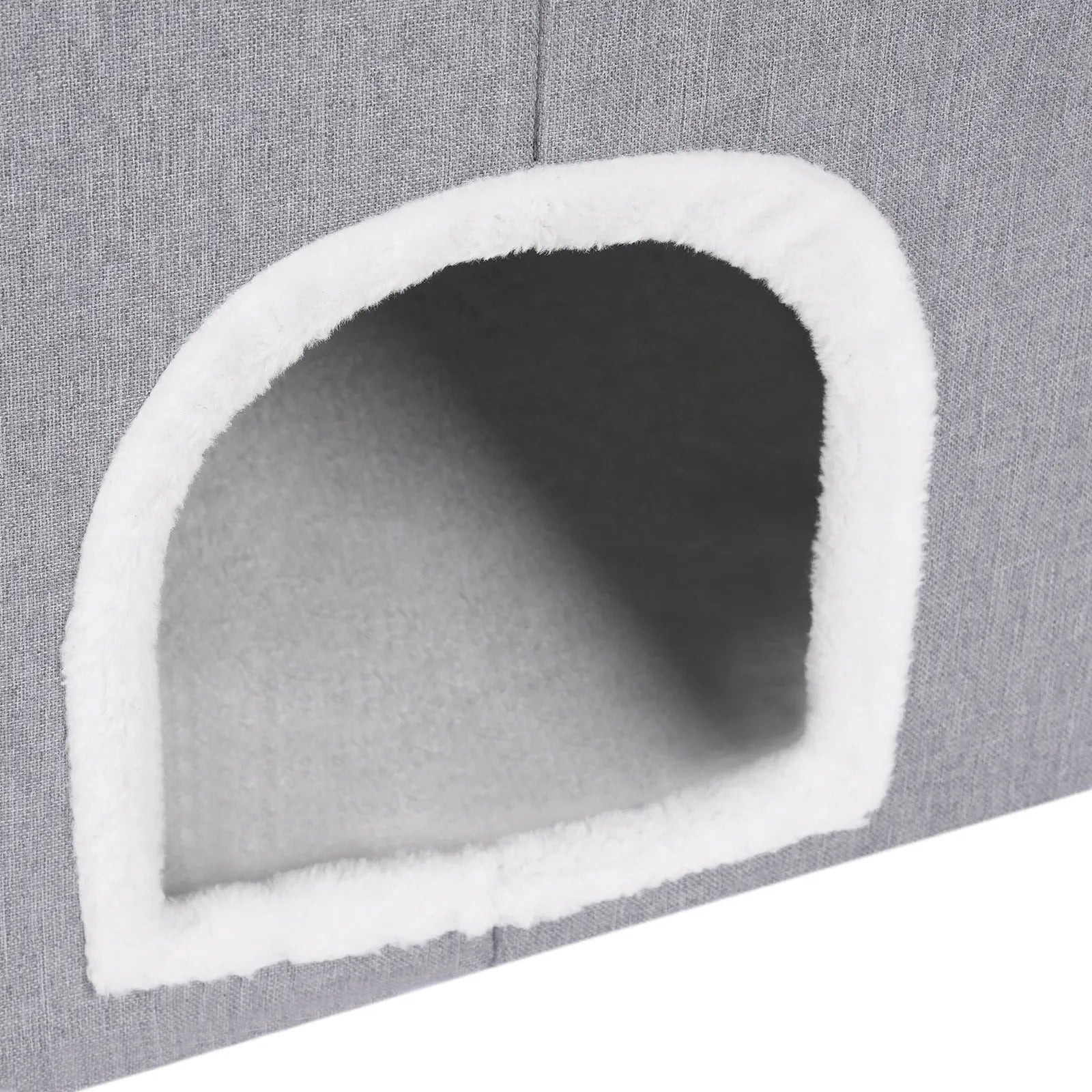 Cat House, Indoor Cat Bed, Cute Modern Cat Apartment, Folding Cat Nest - Grey，for Home Use, Pet Shop