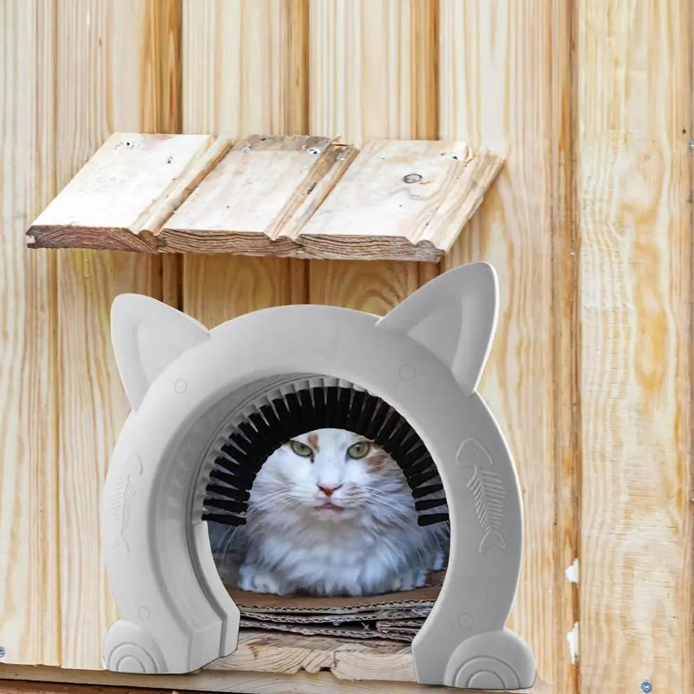 Pet Cat Dog Door Hole Access Direction Controllable Toy For Pet Training Dog Cats Kitten ABS Pet Gate Door Kit with Clean Brush