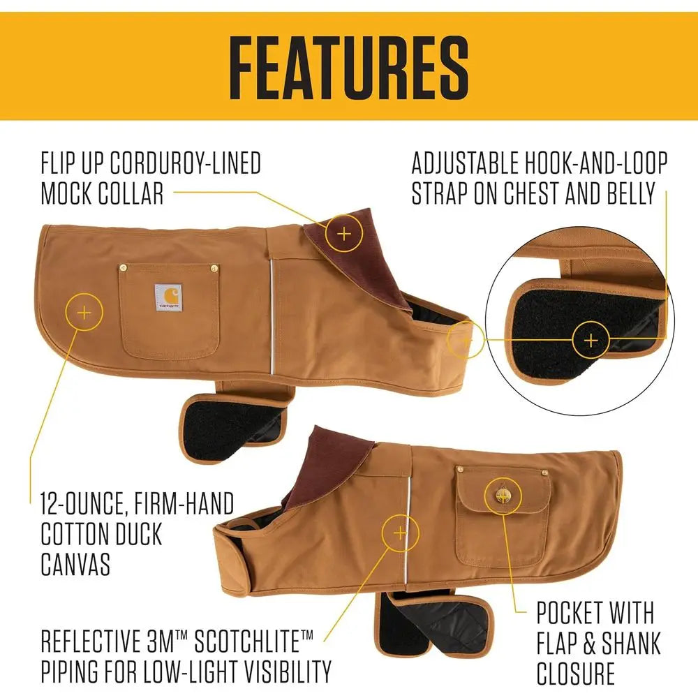 Carhartt Firm Duck Dog Chore Coat, Insulated Weather Resistant Jacket for Cold and Windy Conditions, Hunter Orange, X-Large