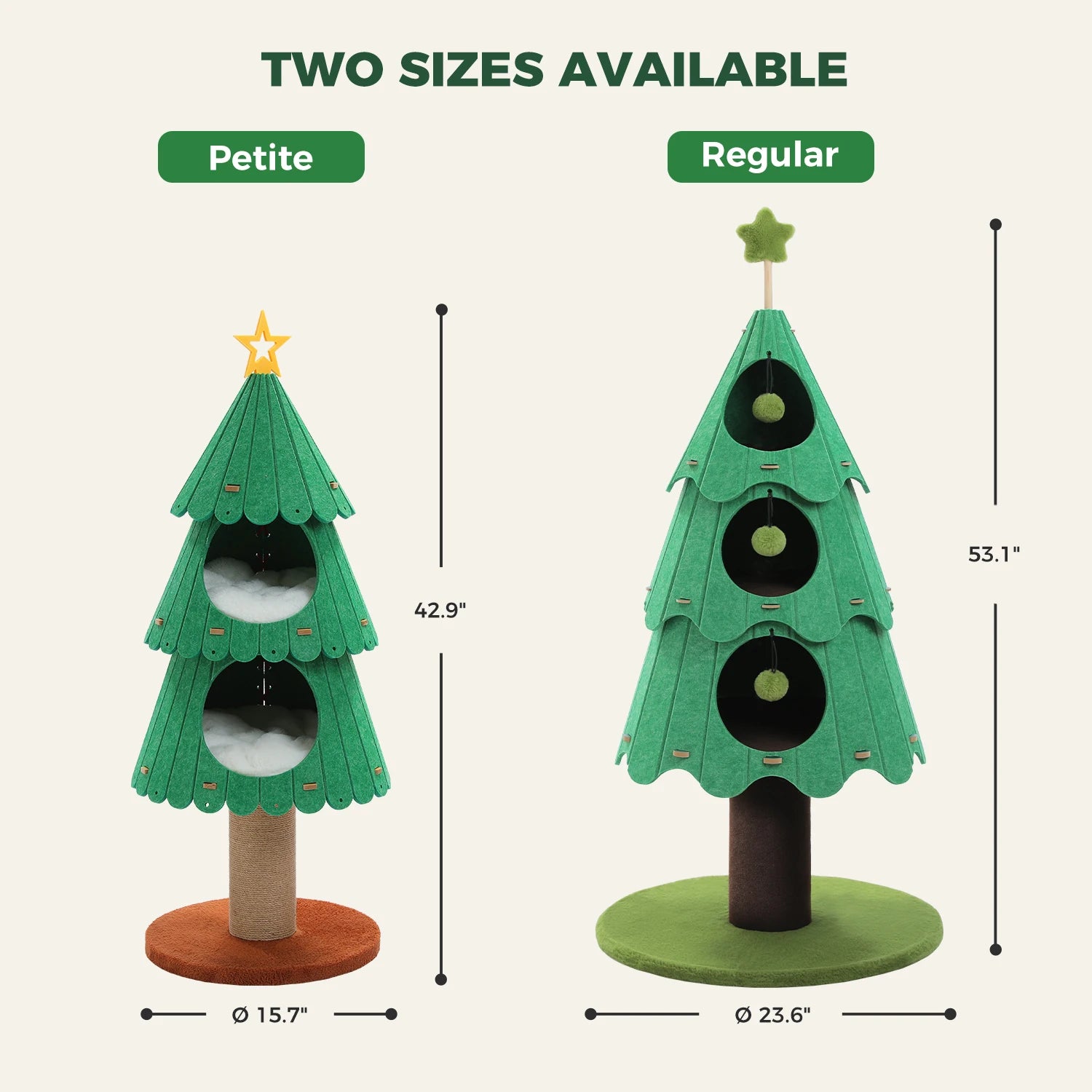 Christmas Cat Tree for Indoor Cats Cute Cat Tower with Cozy Condos Multi-Cat Climbing Furniture Large Cat Bed House Cat Toys