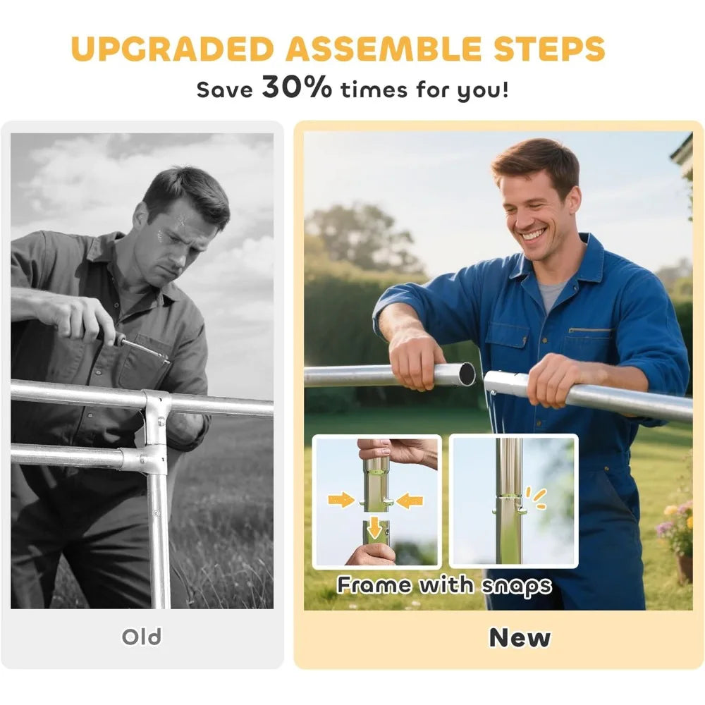 PawHut Outdoor Dog Kennel: 20ft x 7.5ft x 5.2ft, Dual-Room Heavy Duty Enclosure for Large Dogs with Waterproof Roof and Galvaniz