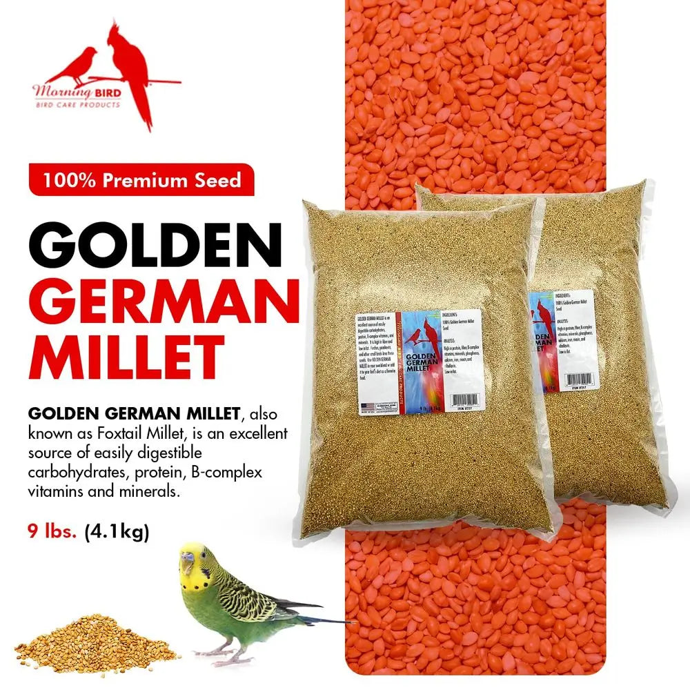 Golden German Millet – Bird Seed & Parakeet Food with Protein & Vitamin B – Easy-to-Digest Millet Seed, Natural Food & Daily Nut