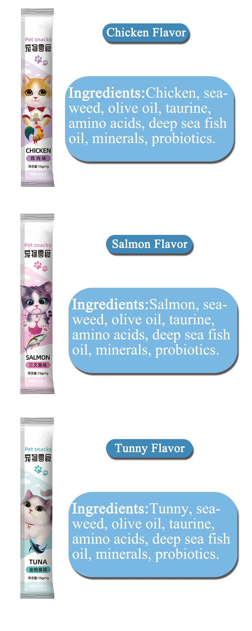 Cat Treats, Lickable, Squeezable Creamy Puree Cat Treat, 0.5 Ounces Each Tube, Salmon Flavor