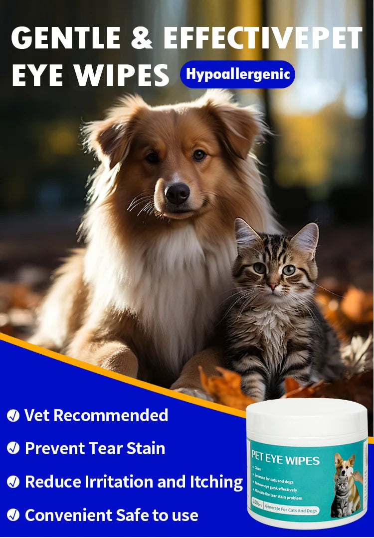 Pet Cleaning Products Eye Wipes To Remove Tear Marks Cleaning Wet Tissues Cat Wiping Eyes Removing Tear Marks