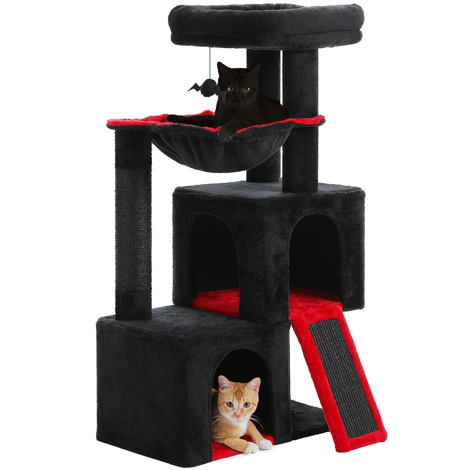 Gothic Cat Tree Black Cat Tower with Comfortable Condo,Natural Sisal Cat Scratching Post Perfect for Indoor Cats,Cat Accessories