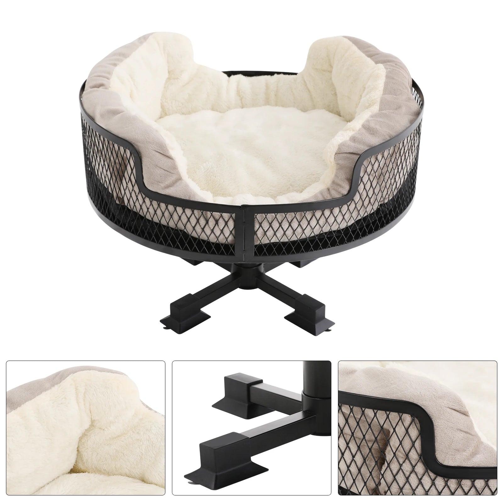 Portable Stainless Steel Elevated Cat Desk Bed 22.05 Lbs Weight Capacity Or Small Cats And Dogs