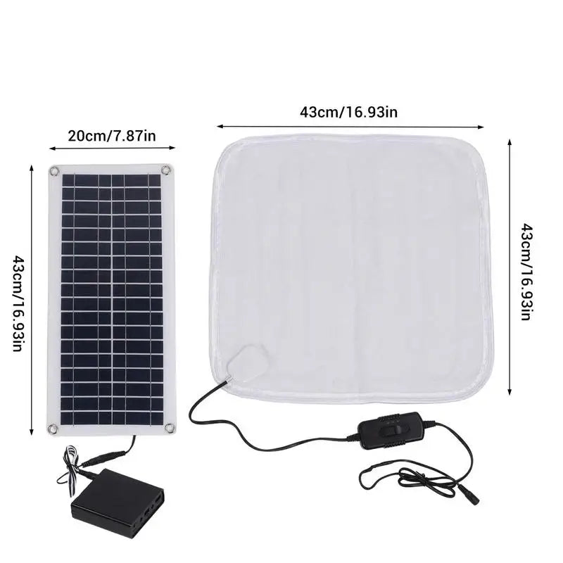 Solar Pet Heating Pad 100W Waterproof Pet Heating Pad Adjustable Warming Cat Bed Thermal Pet blanket for Winter Cat Pet Dog