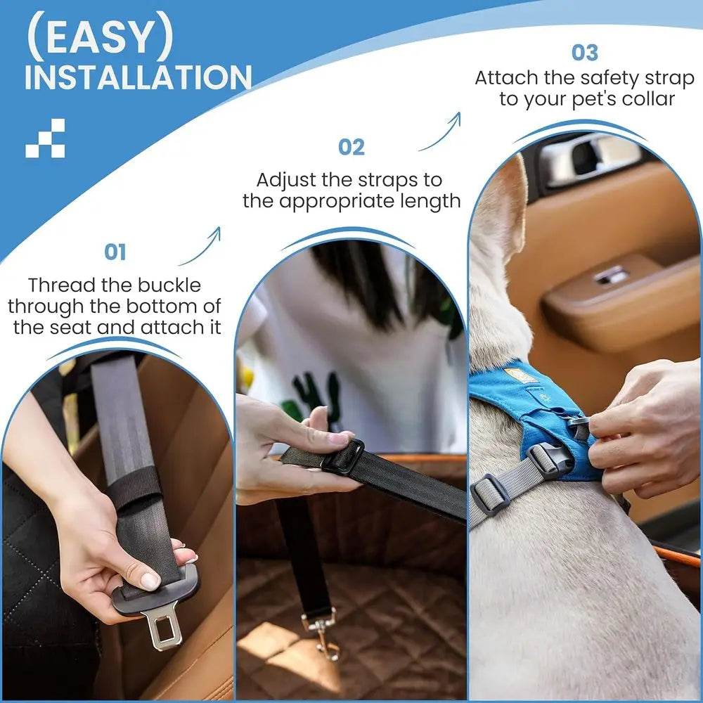 Medium Dog Car Seat with Safety Straps and Waterproof Padding - Portable Booster Bed for Cars, Trucks, and SUVs, Suitable for Pe