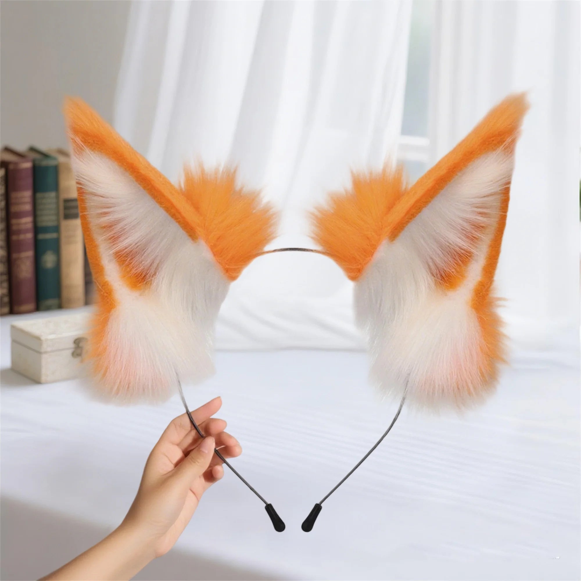 Black Cat Ears Headband Furry Animal Costume Hair Accessories for Halloween Party Cosplay Dress Up Fun