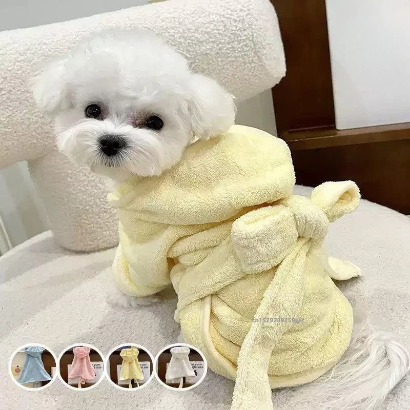 Quick Drying Soft Pet Bath Towel Robe Absorbent Soft Pet Bathrobe Dog Bath Towel for Small Medium Dogs and Cats