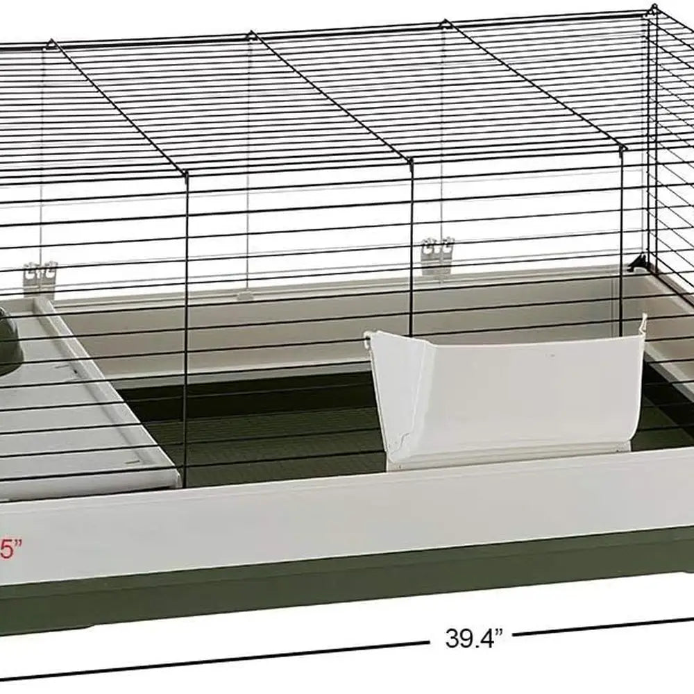 Krolik Green Rabbit Cage Deluxe | Rabbit Cage Includes All Accessories & Measures 39.4L x 23.6W x 19.7H & Includes All Accessori