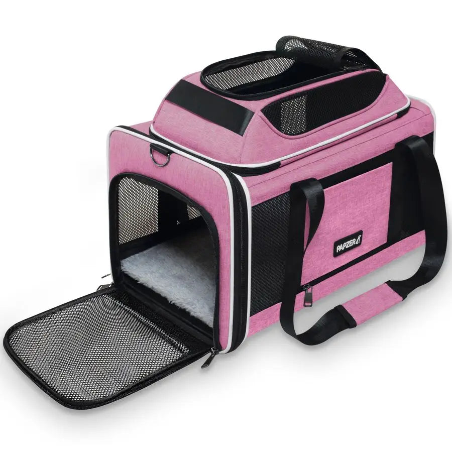 Cat Carrier 18x11x11, United Delta American Airline Approved Dog Travel Carrier, SoftSided Pet Carry Bag UnderSeat in Cabin, Pup