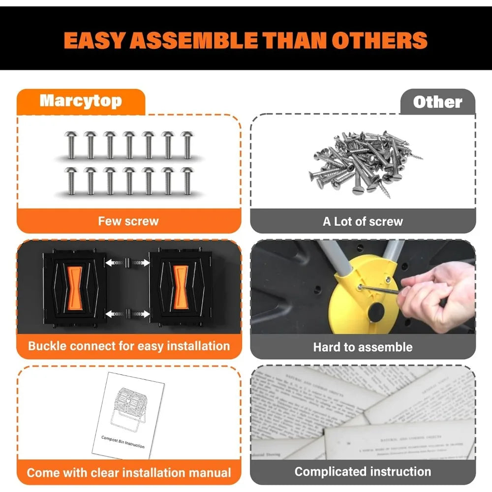 45 Gallon Dual Chamber Rotating Compost Bin for Efficient Outdoor Garden Waste Management