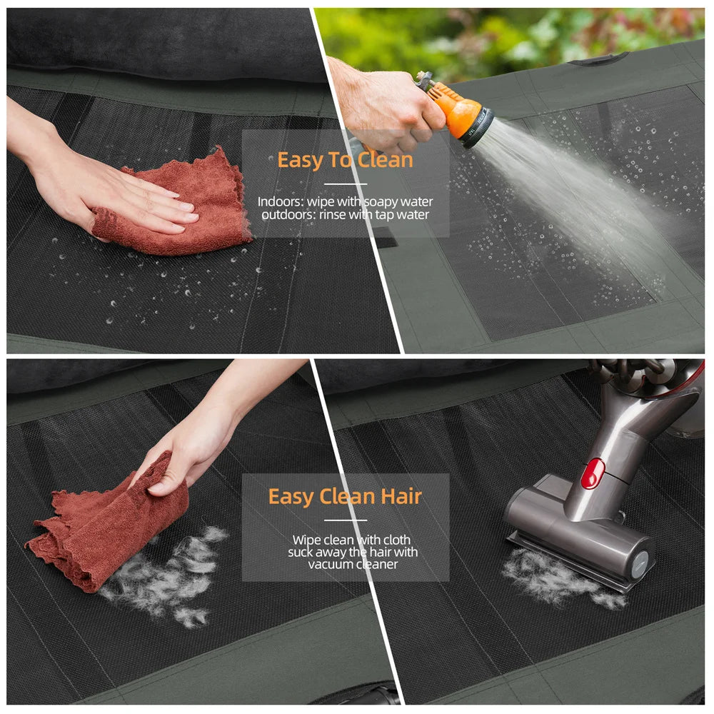 XXL XL Large Dog Bed Outdoor Raised Dog Bed with Cooling Breathable Mat and Soft Plush Mat Pet Puppy Camping Cot for Home Garden