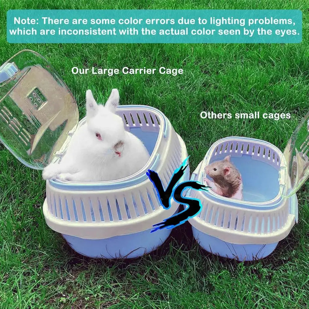 Hamster Carrier Guinea Pig Carrier 13 X 11 X 8 In Portable Hamster Travel Cage with Ventilation Holes Outdoor Small Animal Carri