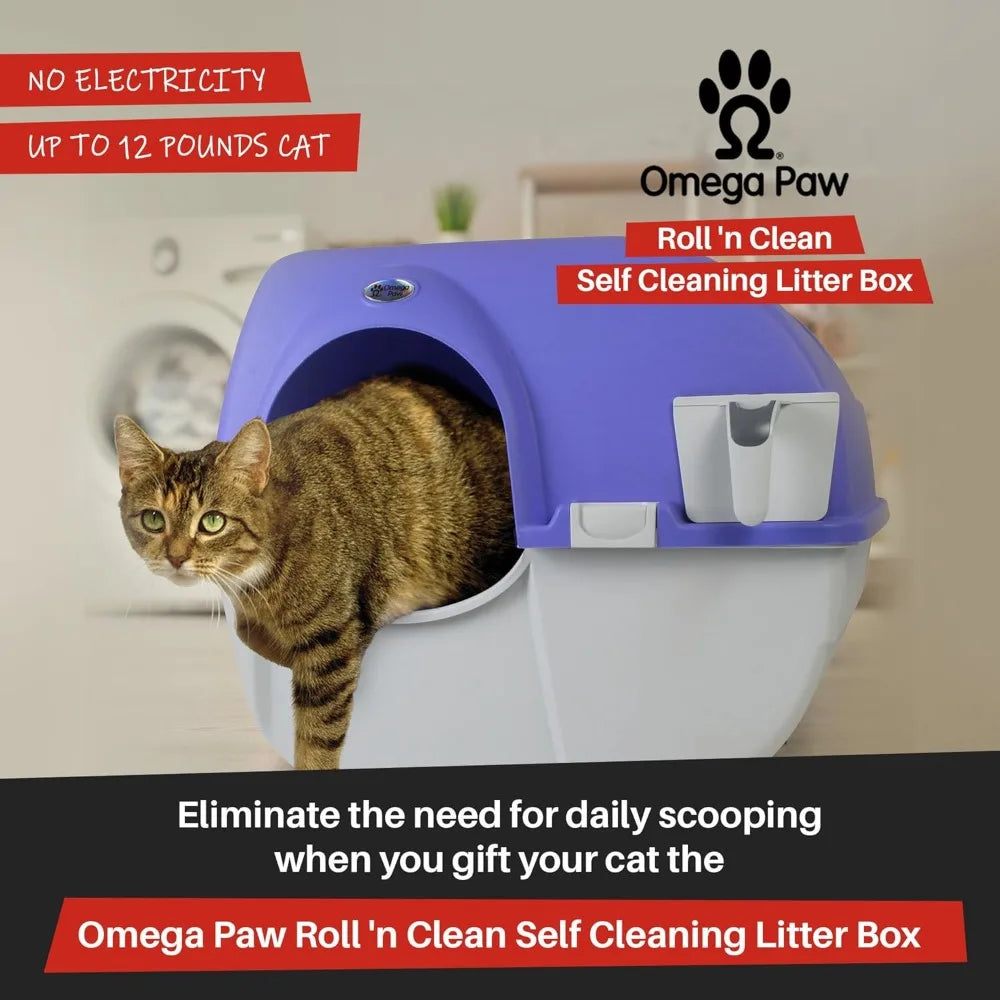 Automatic Self-Cleaning Litter Box for Regular Cats - Indoor Outdoor Enclosed Lid, Large Capacity, Easy Maintenance