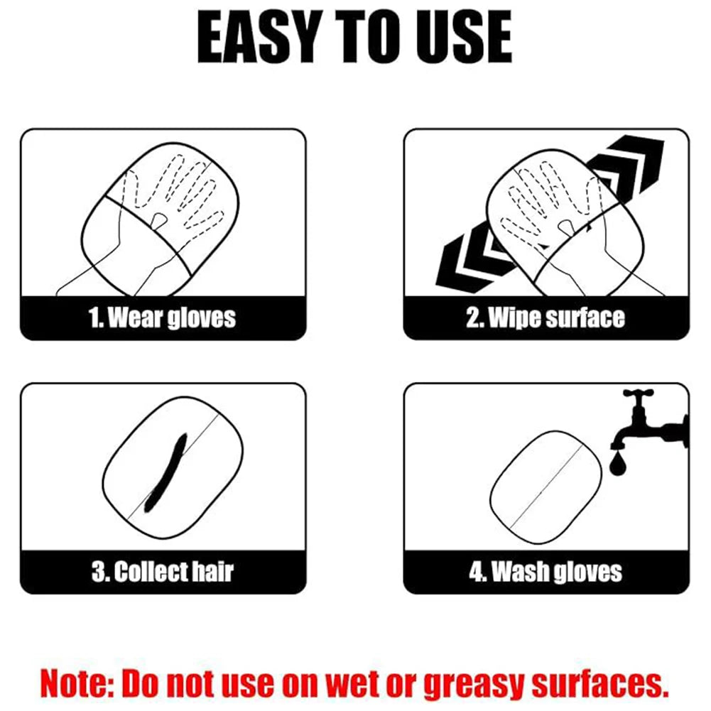 Pet Grooming Gloves Hair Remover Brush Pet Hair Remover Gloves for Dog Cat Rabbit with Long/Short/Curly Hair