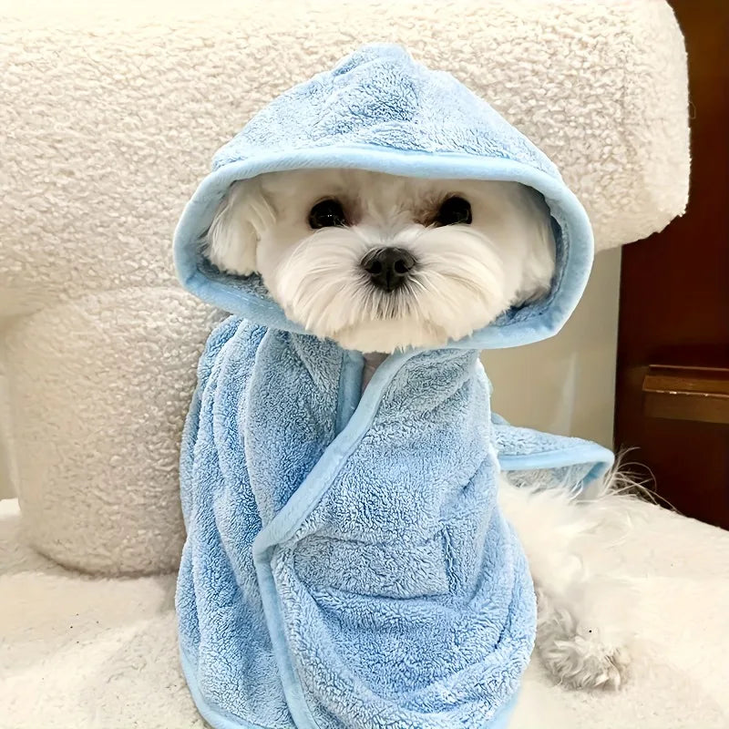 Quick Drying Soft Pet Bath Towel Robe Absorbent Soft Pet Bathrobe Dog Bath Towel for Small Medium Dogs and Cats