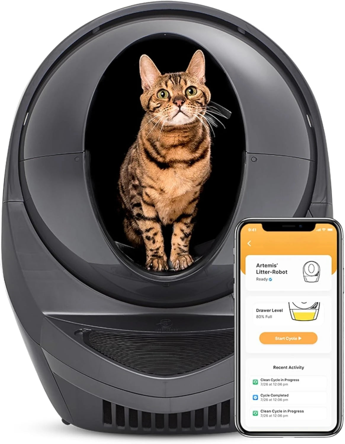 Automatic, Self-Cleaning Cat Litter Box, Helps Reduce Litter Box Odors, Works with Almost Any Clumping Litter,Customized