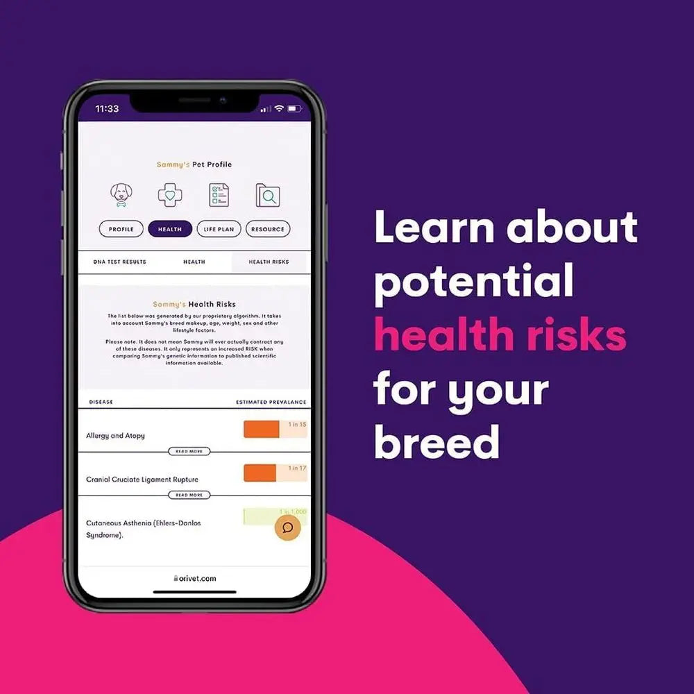 ORIVET GenoPet Dog DNA Test – Dog Breed Test Kit USA | Canine Ancestry & Genetic Health Screening by Age, Weight & Gender | at-H