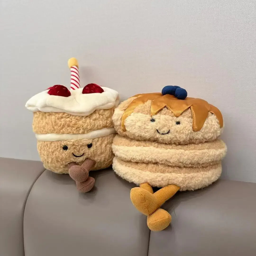 For JellyCat  New York Restaurant Strawberry Cake Muffin Doll Cat And Dog Play Interactive Companion Toy Girl Pet Christmas Gift