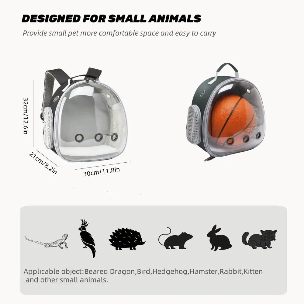 Small Animal Carrier Backpack for Guinea Pig Bird Bunny Cat Kitten Lizard Rabbit Squirrel Beared Dragon Portable Travel Carrier
