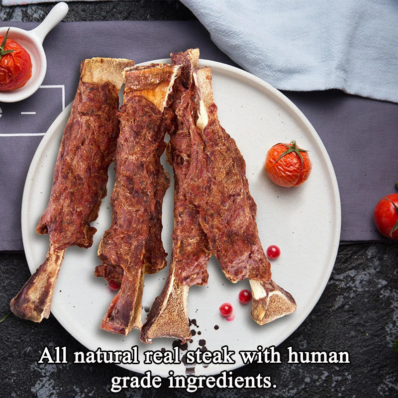 All Natural Beef Rib Dog Treats for Small, Medium, & Large Dog - Dog Chews Long Lasting without Artificial Additives