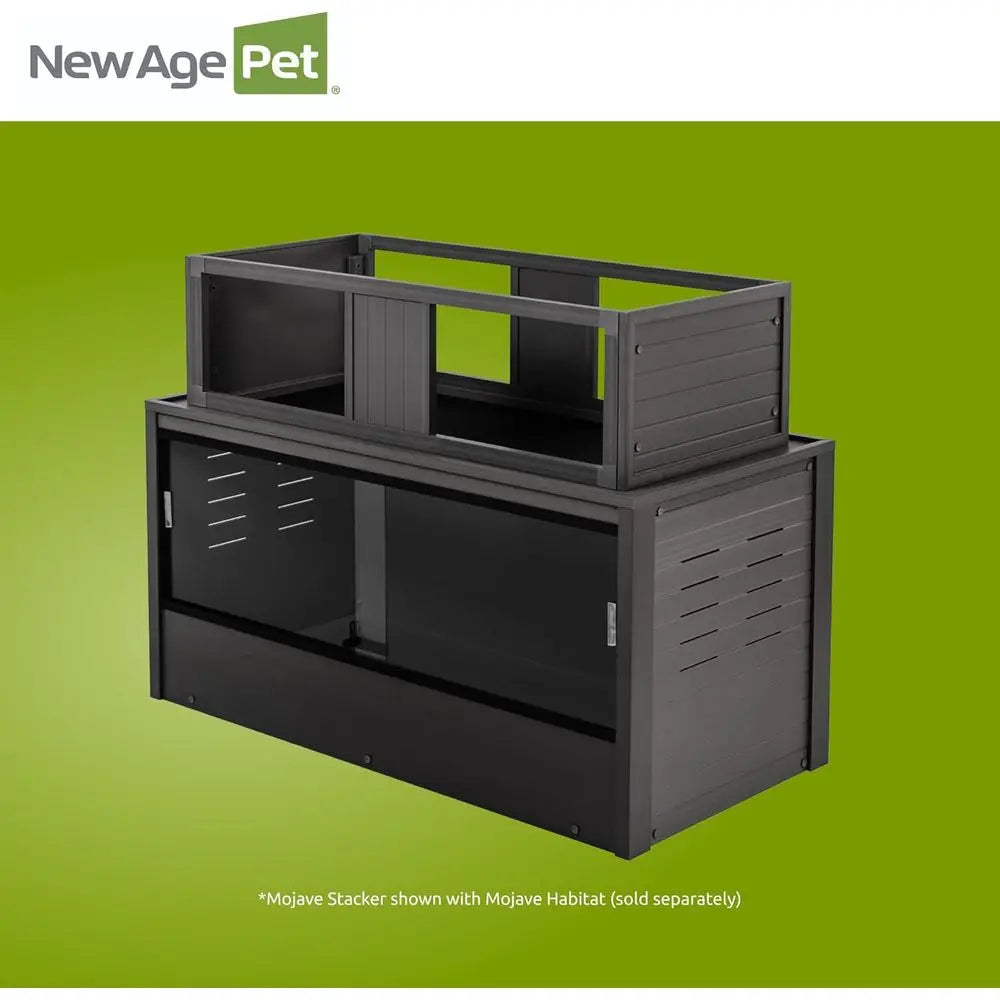 ECOFLEX Mojave Reptile Habitat Stacker in Large 48" Black for Lighting Support, Easy Clean, 10 Year Warranty