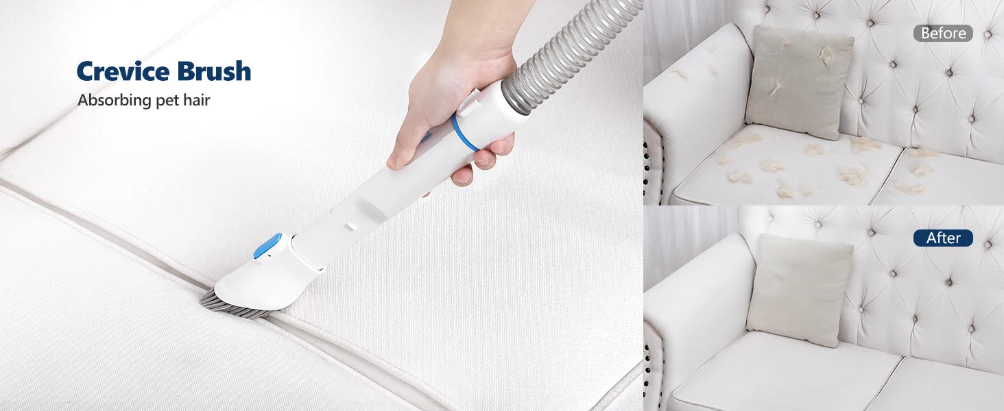 Dog Grooming Kit with 2L Vacuum Suction 99% Pet Hair-Professional Pet Grooming Vacuum Kit with 5 Grooming Tools for Dogs Cats