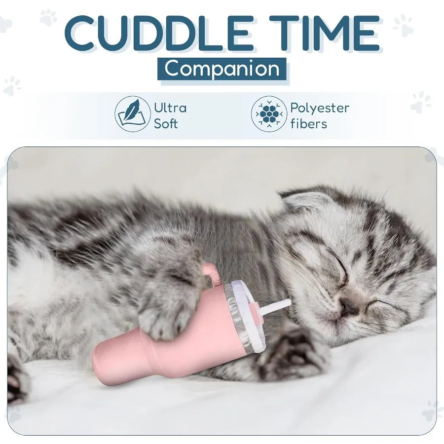 Kitty Cup Catnip Toy - Christmas and Birthday Cat Gt Toy with Catnip and Crinkle Fy Stocking Stuffer for Girl Indoor Kitten Pin